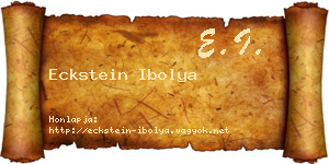 Eckstein Ibolya névjegykártya